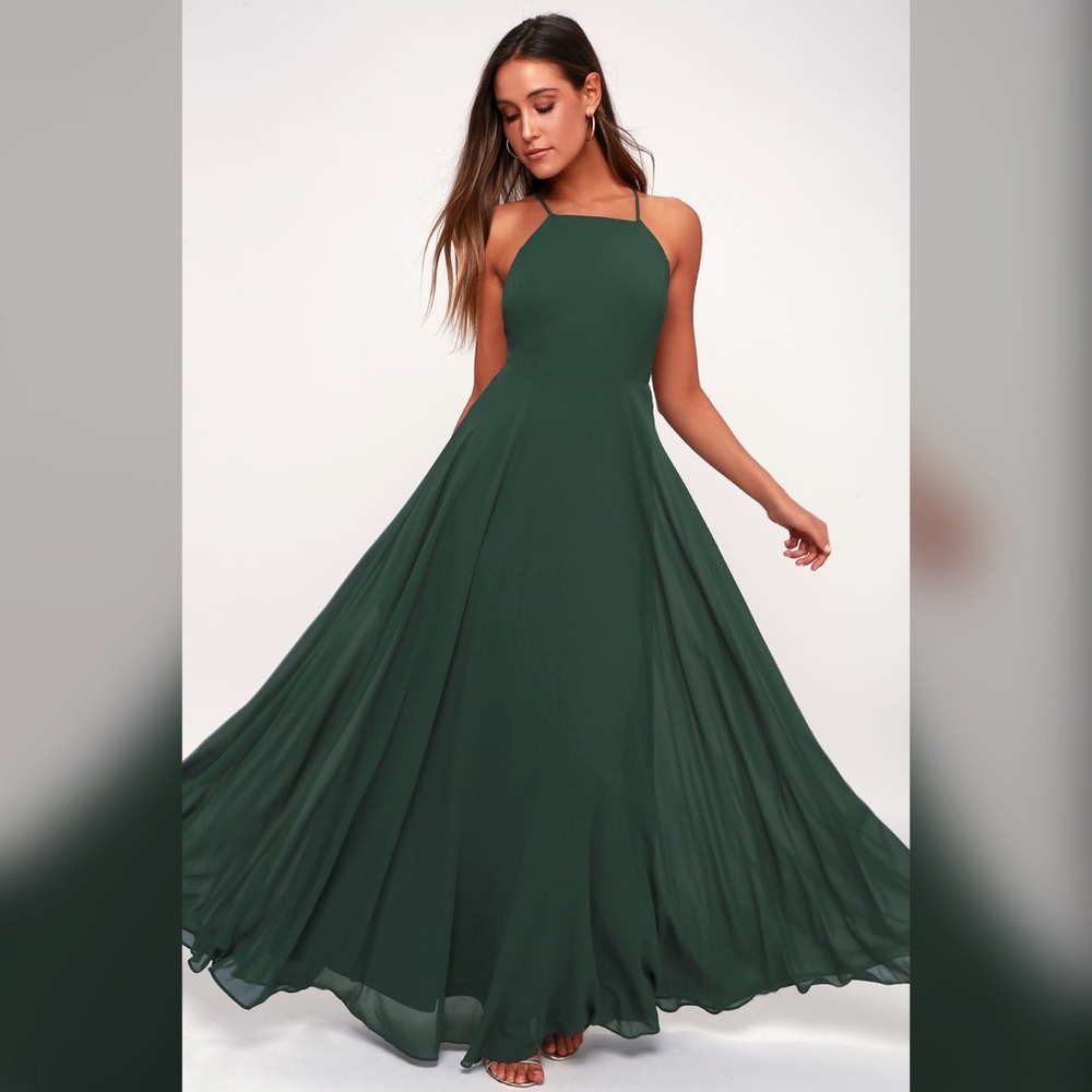 NWOT Lulus Green Maxi Dress